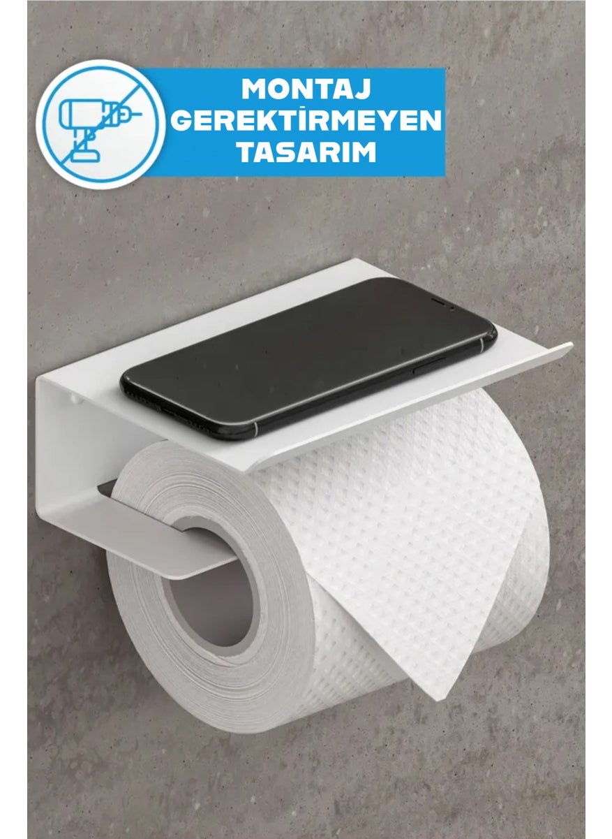 3Art Metal Adhesive Toilet Roll Holder - Decorative Bathroom Hanger Napkin Holder  - Image 1