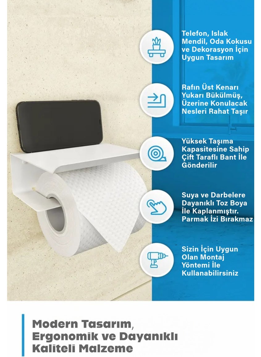 3Art Metal Adhesive Toilet Roll Holder - Decorative Bathroom Hanger Napkin Holder  - Image 3