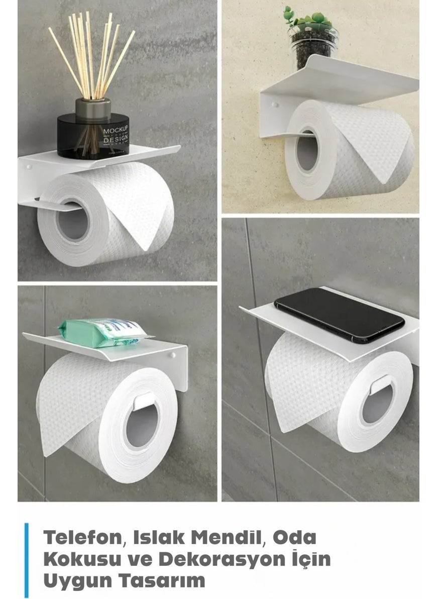 3Art Metal Adhesive Toilet Roll Holder - Decorative Bathroom Hanger Napkin Holder  - Image 5