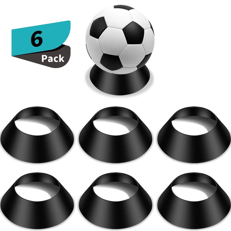 Blulu 6 Pcs Memorabilia Ball Display Stand Pedestal Ball Stand Holder for Soccer Basketball Football Volleyball Softball Bowling(Black) - Image 1