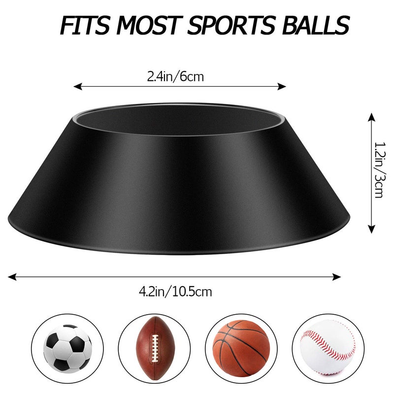 Blulu 6 Pcs Memorabilia Ball Display Stand Pedestal Ball Stand Holder for Soccer Basketball Football Volleyball Softball Bowling(Black) - Image 2