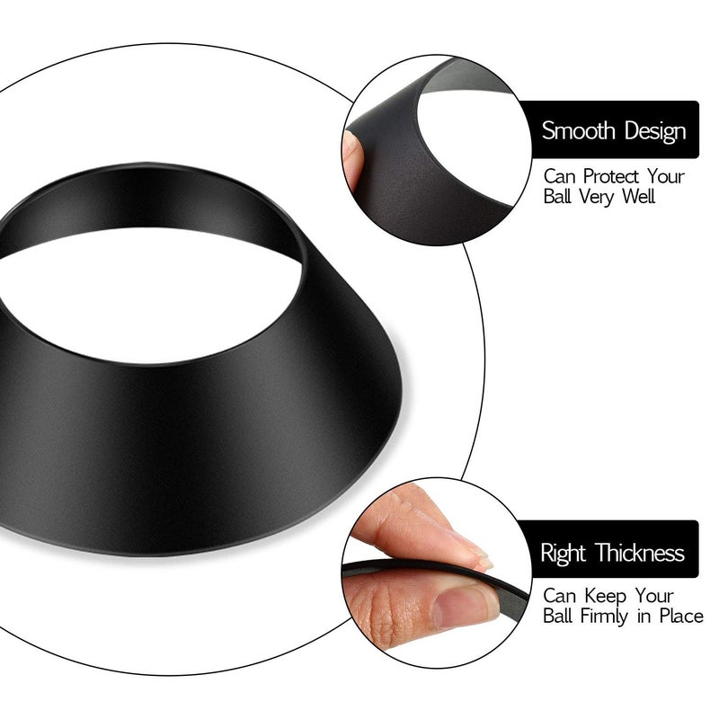 Blulu 6 Pcs Memorabilia Ball Display Stand Pedestal Ball Stand Holder for Soccer Basketball Football Volleyball Softball Bowling(Black) - Image 5