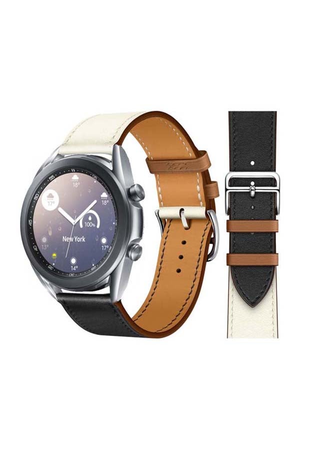 Perfii Replacement Band For Samsung Galaxy Watch3 41 Noir/Blanc/Gold Swift - White Black - Image 1