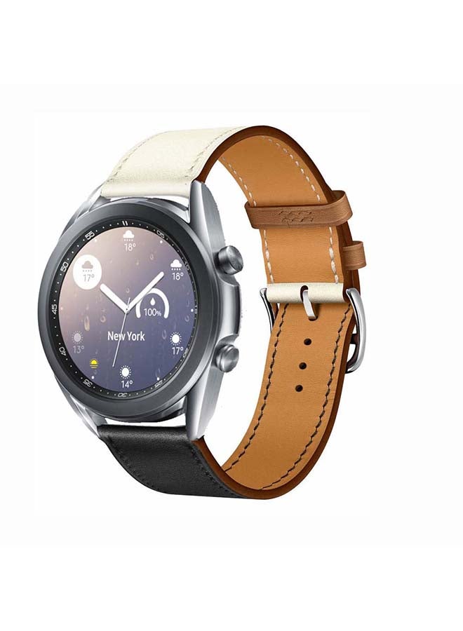 Perfii Replacement Band For Samsung Galaxy Watch3 41 Noir/Blanc/Gold Swift - White Black - Image 2