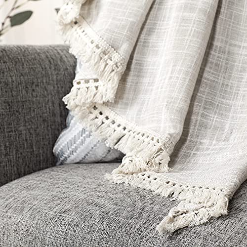 BD BEDA HOME Beda Home Tassel Linen Textured Swag Curtain Valance for Farmhouses’ Kitchen; Light Filtering Rustic Short Swag Topper for Small Windows Bedroom Privacy Added Rod Pocket Design(Nature 36x63-2PCs) - Image 5