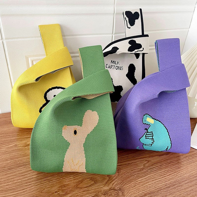 Internet Celebrous New Year Knitted Bag Cute Animal Yellow Duck Shoulder Bag Hand Bag Japanese And Korean Versatile Outdoor Knitted Bag - Image 3