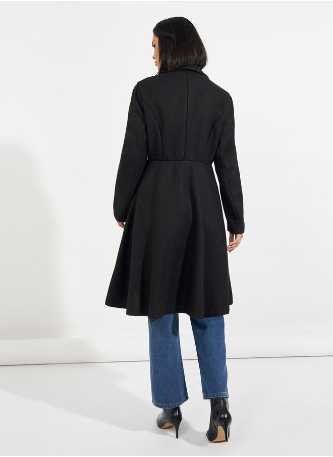 Styli - Regular Fit Longline Buttoned Wool Like Coat - Image 1