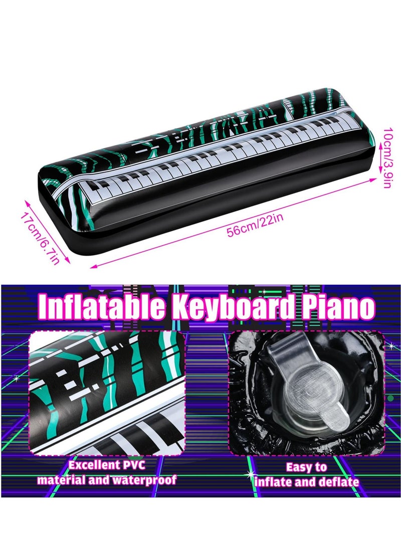 Excefore Inflatable Keyboard, Piano Rock Star Toys, Party Props, Electric Blow up Keyboard, Piano Rock and Roll Party Decorations for Kids, 80s 90s Themed Party Carnival Birthday Supplies(2PCS) - Image 3