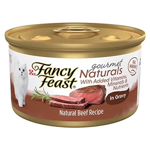 Fancy Feast Purina Fancy Feast Wet Cat Food Natural Gourmet Naturals Beef Recipe in Wet Cat Food Gravy - (Pack of 12) 3 oz. Cans - Image 1
