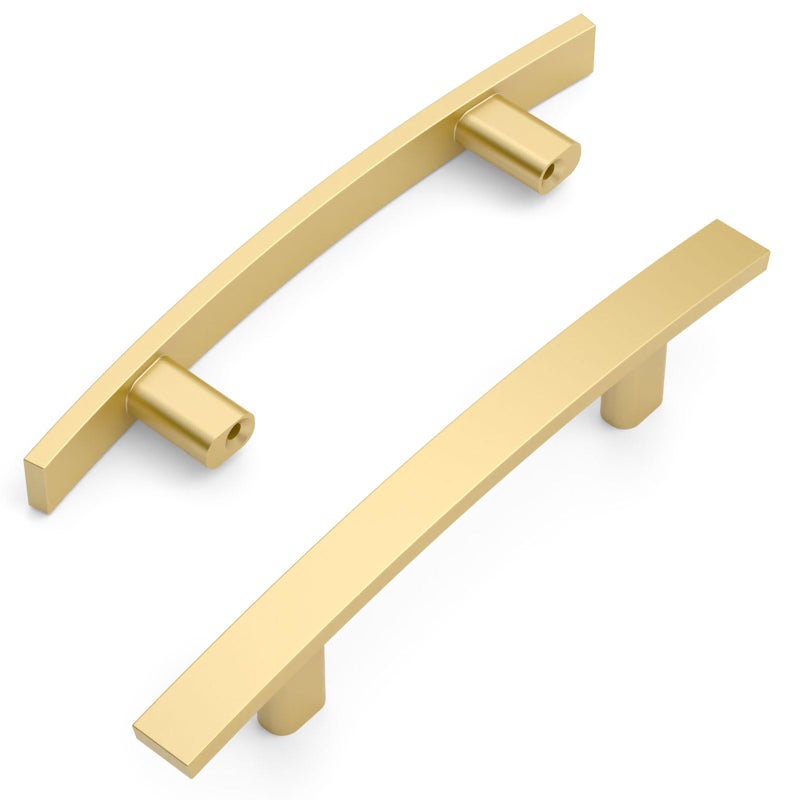 Amerdeco 10 Pack Brushed Gold 3 Inch(76mm) Hole Centers Kitchen Cabinet Pulls Cabinet Hardware Kitchen Handles for Cabinets Cupboard Handles Drawer Pulls ZH0003 - Image 1
