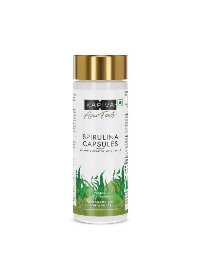 Kapiva Spirulina Capsules | Nature's Superfood | Free from Preservative - Image 1