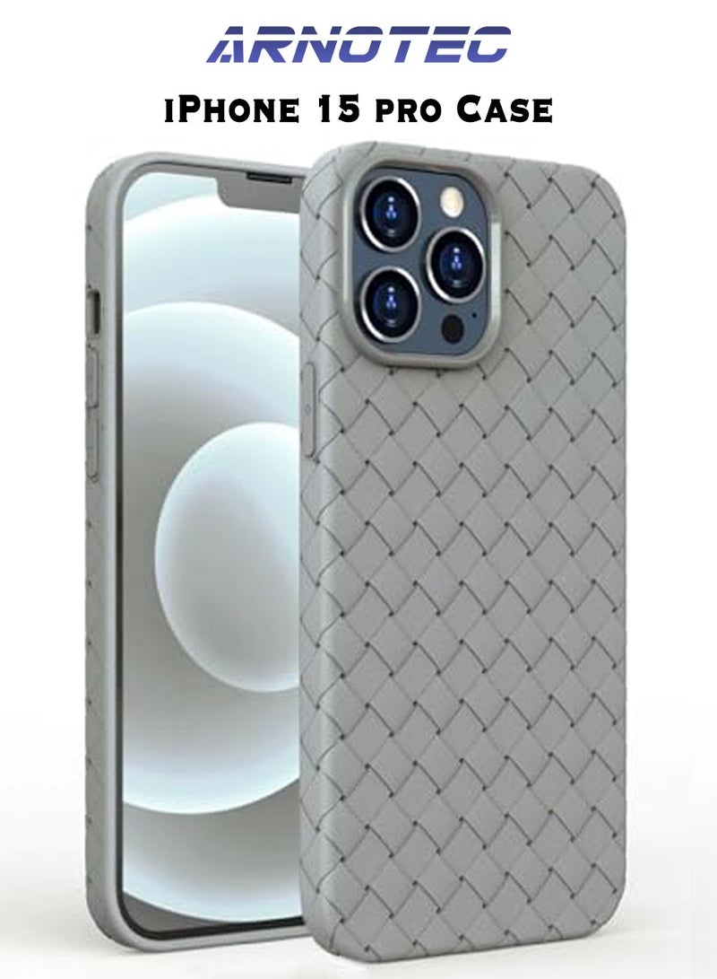 ARNOTEC Suitable for iphone15pro all-inclusive BV design woven straight edge breathable and cooling mobile phone case soft case  - Image 1