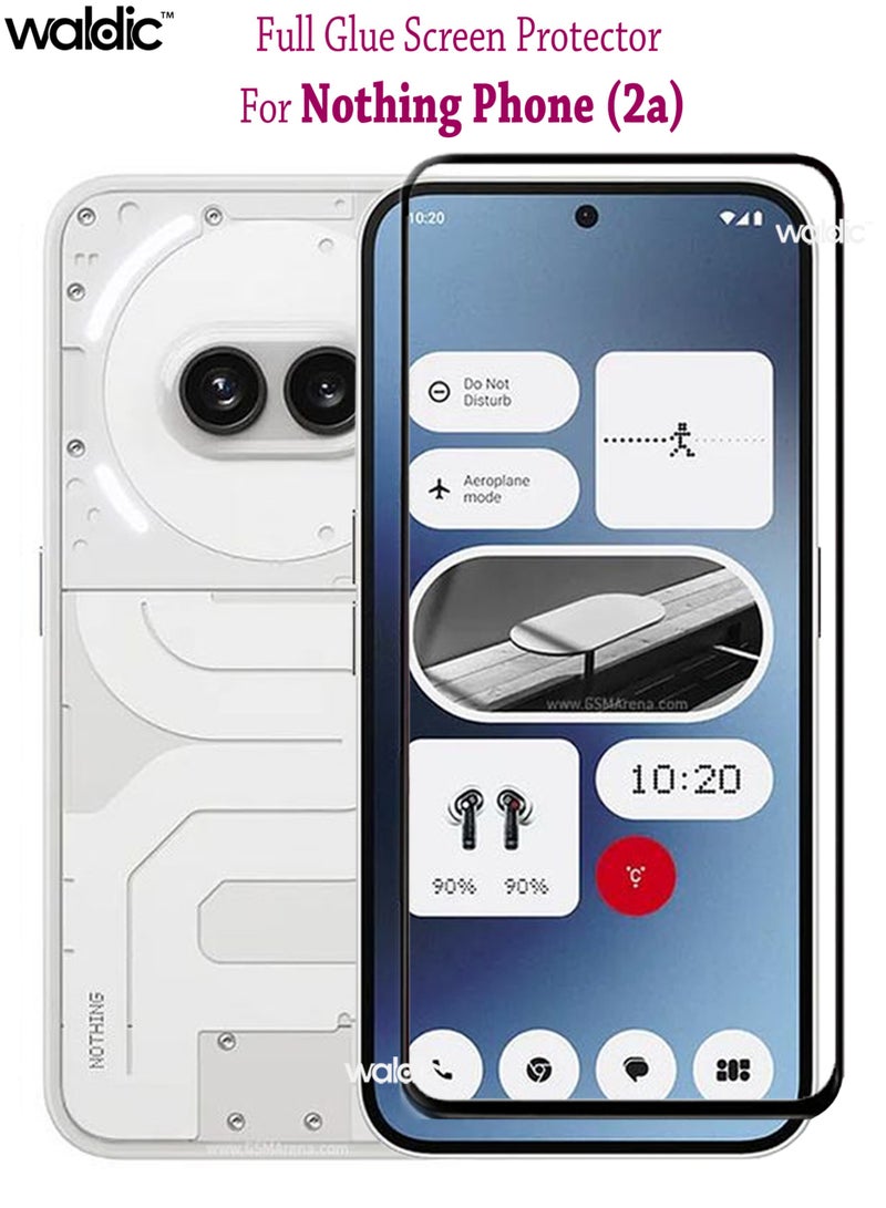 Waldic Nothing Phone (2a) Screen Protector | Tempered Glass Compatible with Nothing Phone (2a) | Screen Protector Full HD Quality Tempered Glass Anti-Scratch Edge to Edge Coverage with Easy Installation Kit - Black - Image 1