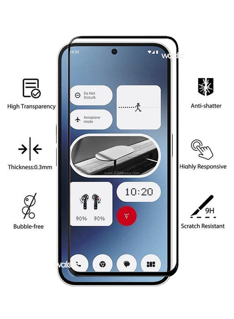 Waldic Nothing Phone (2a) Screen Protector | Tempered Glass Compatible with Nothing Phone (2a) | Screen Protector Full HD Quality Tempered Glass Anti-Scratch Edge to Edge Coverage with Easy Installation Kit - Black - Image 2