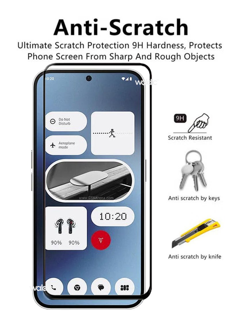 Waldic Nothing Phone (2a) Screen Protector | Tempered Glass Compatible with Nothing Phone (2a) | Screen Protector Full HD Quality Tempered Glass Anti-Scratch Edge to Edge Coverage with Easy Installation Kit - Black - Image 3