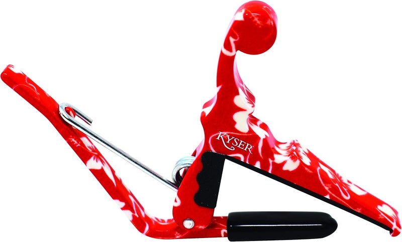 Kyser Quick-Change Capo for Ukuleles - Red Hibiscus - Image 1
