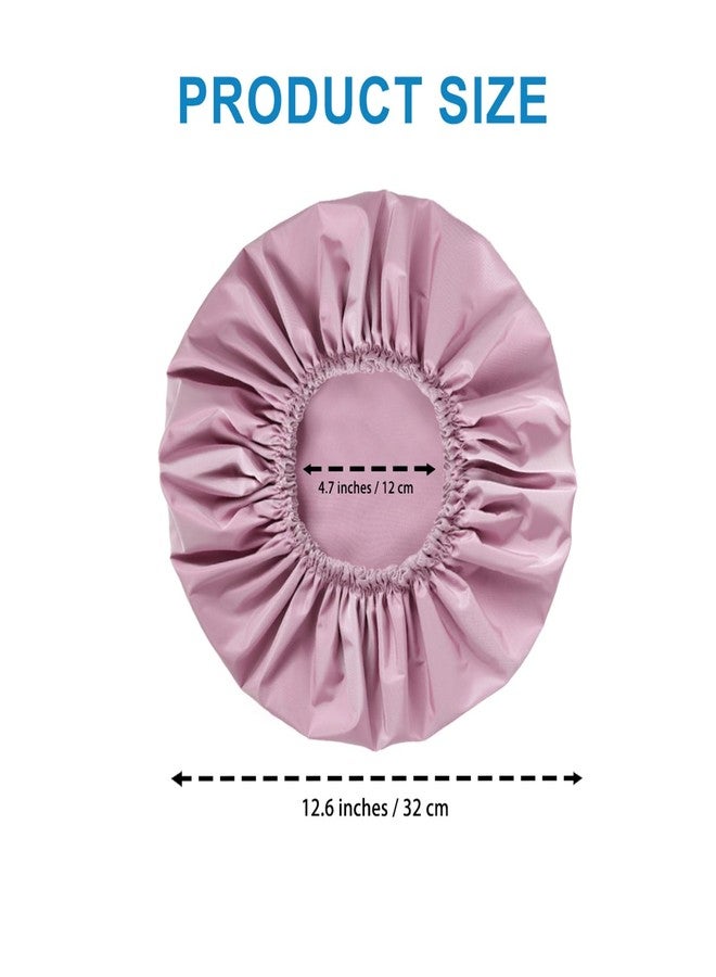 CHFONG Shower Cap for Women, Double Layer Waterproof Bath Cap, Reusable Hair Protector, Large Waterproof Shower Bonnet Washable Elastic Band Bath Hair Hat for Long Hair, Braids， - Purple - Image 4