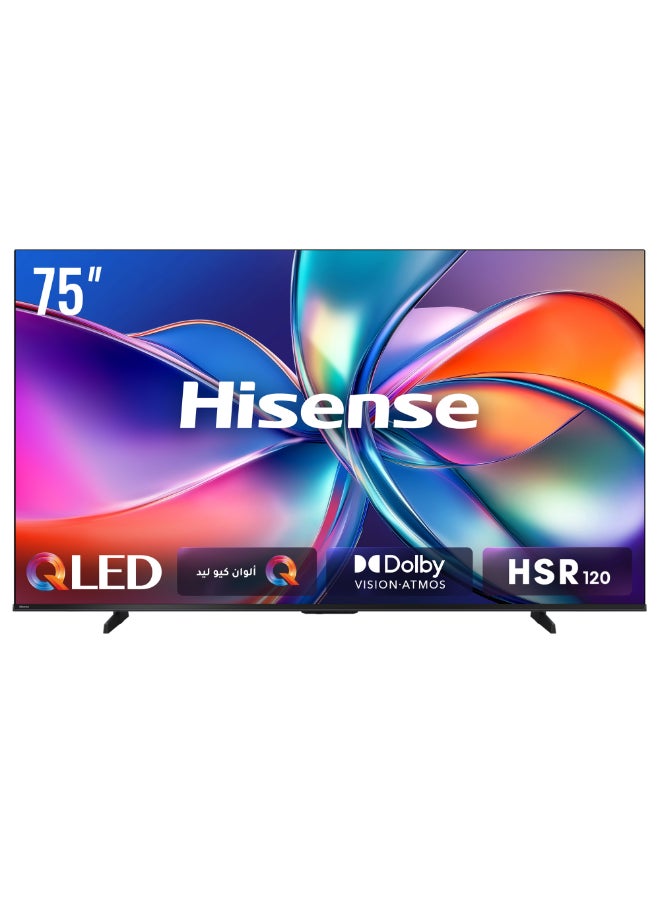 Hisense 75 inch QLED Smart TV E7Q-Quantum Dot Colour, AI Picture, Dolby Vision, Dolby Atmos, Share to TV, Voice Control, Filmmaker Mode, Youtube, Netflix, Disney+  75E7Q (2025 UAE Version) 75E7Q black - Image 1