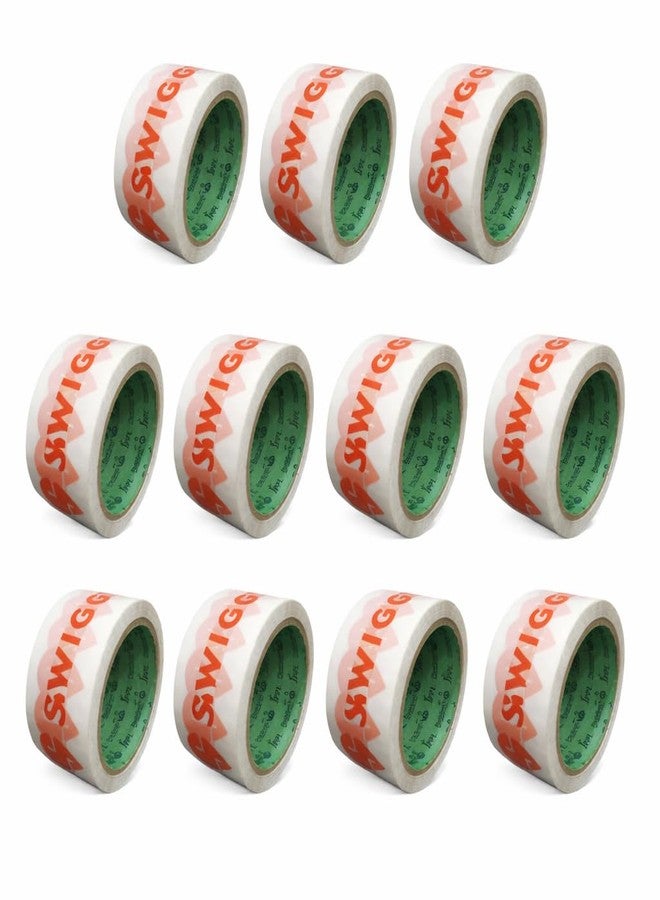 PackSmith Swi ggy Printed Food Packaging Tape 48 mm 2 Inch x 65 Meter Strong Adhesive Packaging Tape for Small Food Business and E Commerce Pack of 12 - Image 1