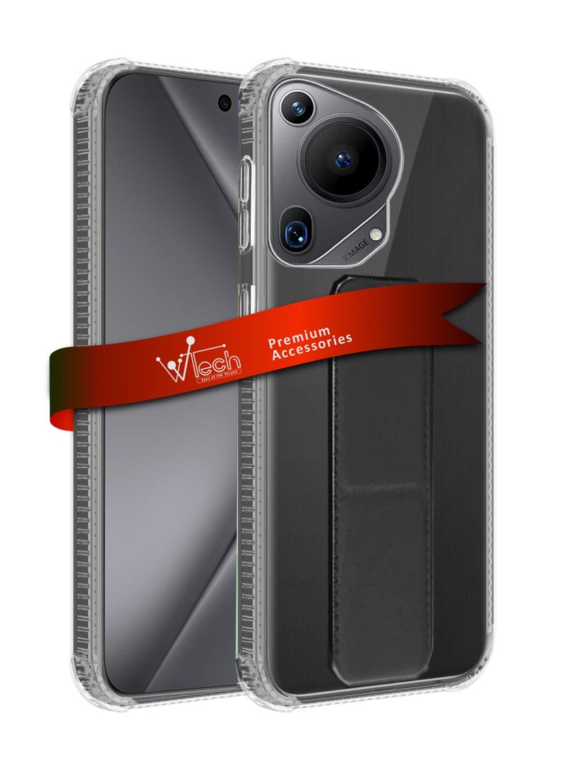 Wtech TPU Hand Grip Air Pillow Case Cover For Huawei Pura 70 Ultra 5G 2024 Clear/Black - Image 1