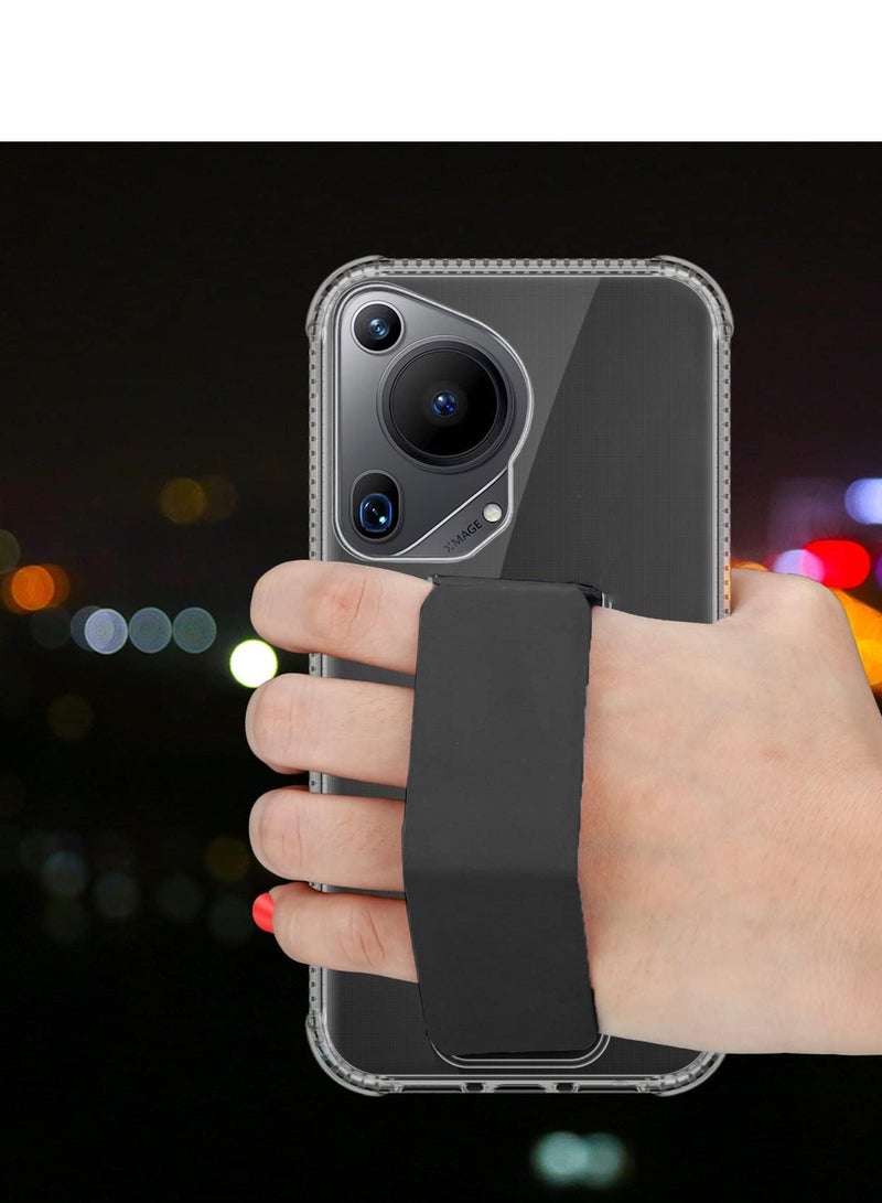 Wtech TPU Hand Grip Air Pillow Case Cover For Huawei Pura 70 Ultra 5G 2024 Clear/Black - Image 2