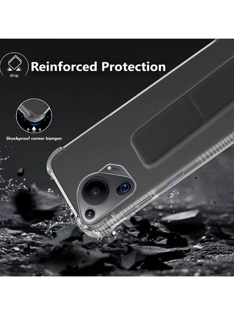 Wtech TPU Hand Grip Air Pillow Case Cover For Huawei Pura 70 Ultra 5G 2024 Clear/Black - Image 4