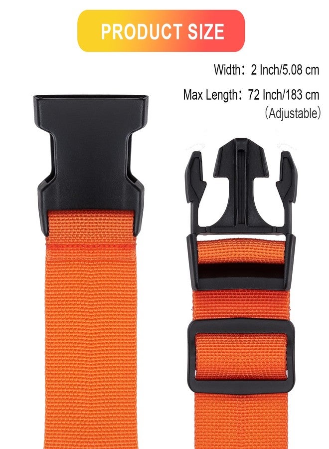 collwait 4-Pack Luggage Straps | Belts to Keep Your Suitcase Secure While Traveling, Green, Orange - Image 4