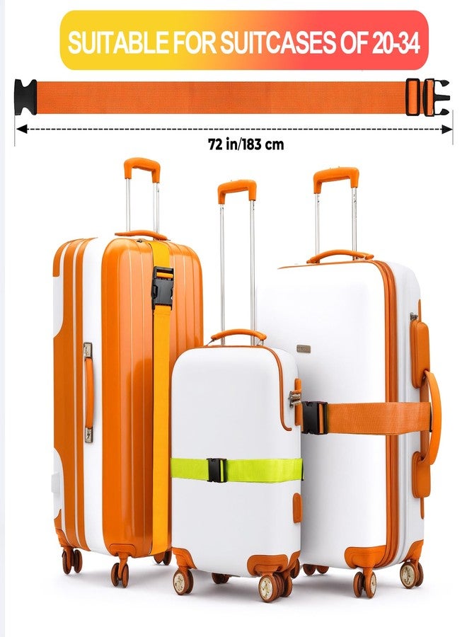 collwait 4-Pack Luggage Straps | Belts to Keep Your Suitcase Secure While Traveling, Green, Orange - Image 3