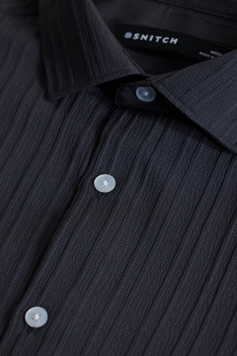 SNITCH Charcoal Grey Stripes Shirt