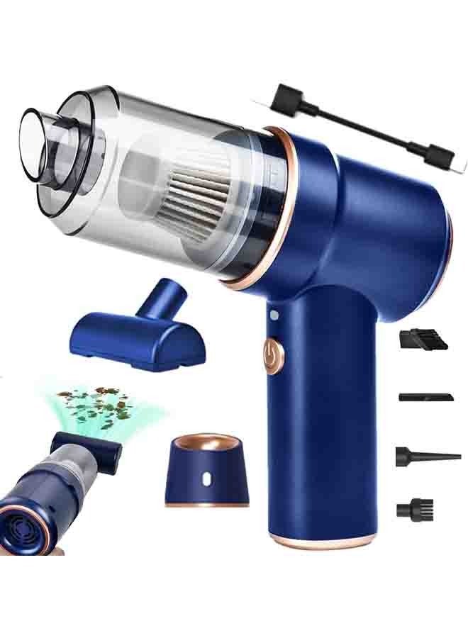 Handheld Vacuum 1800mAh Rechargeable Vacuum Cleaners Portable Lightweight Wireless Handheld Vacuum Cleaner Small Powerful Handheld Kit for Car Home Office Blue  - Image 1