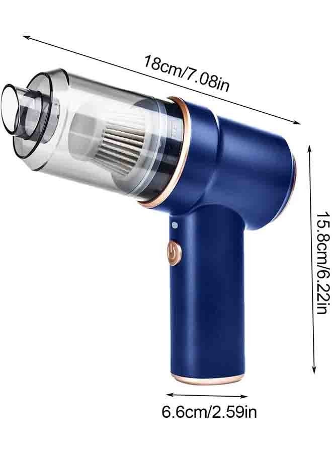 Handheld Vacuum 1800mAh Rechargeable Vacuum Cleaners Portable Lightweight Wireless Handheld Vacuum Cleaner Small Powerful Handheld Kit for Car Home Office Blue  - Image 2