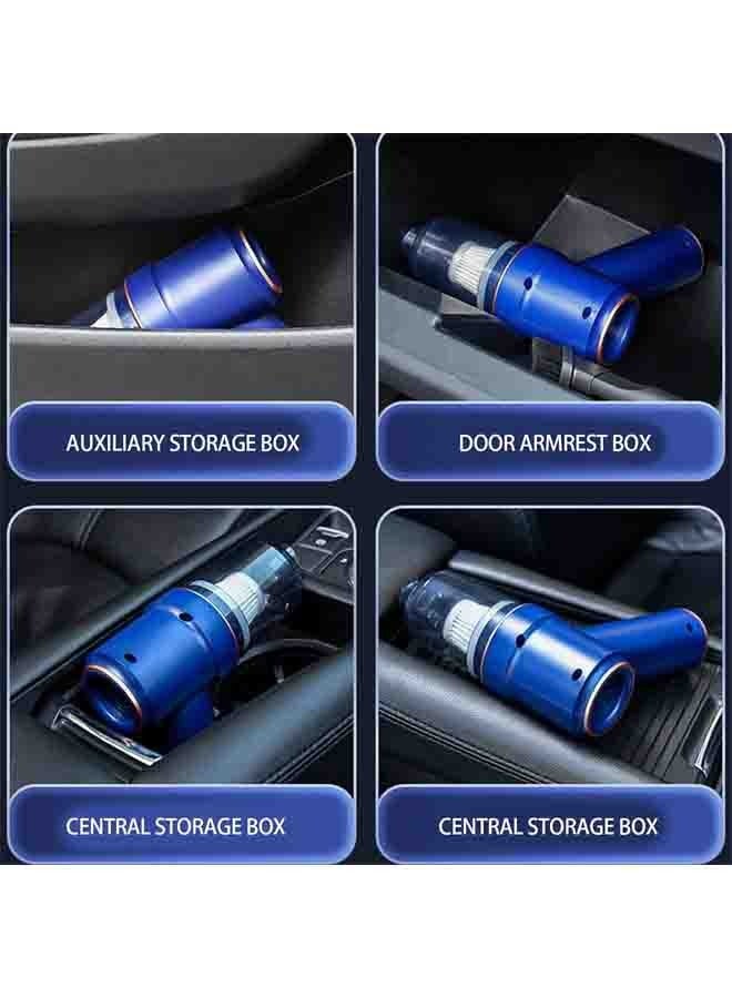 Handheld Vacuum 1800mAh Rechargeable Vacuum Cleaners Portable Lightweight Wireless Handheld Vacuum Cleaner Small Powerful Handheld Kit for Car Home Office Blue  - Image 3