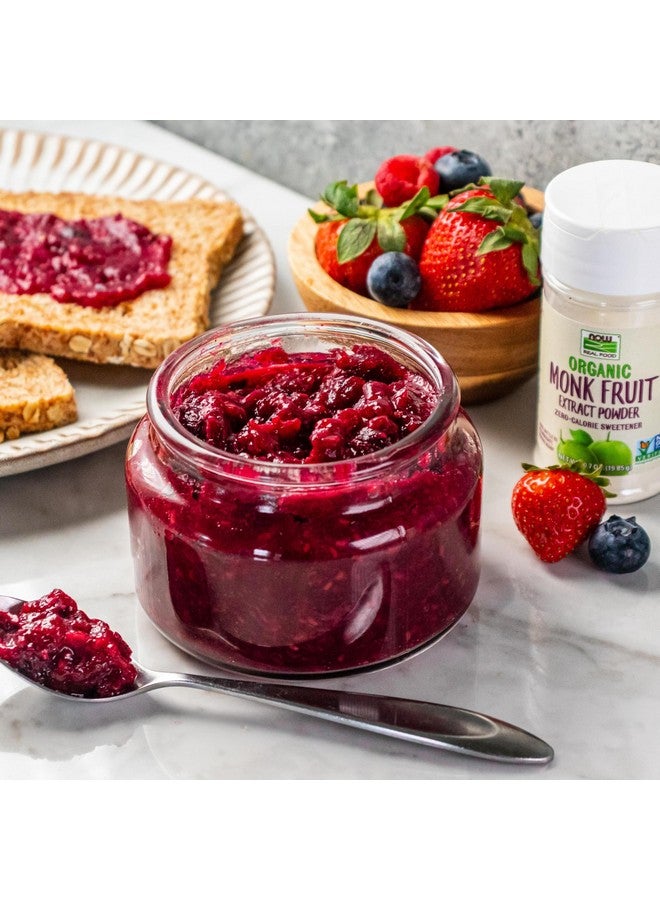 NOW Foods, Certified Organic Monk Fruit Extract Powder, Zero Calorie Sweetener, Large Bottle for Serving Scoop, Certified Non-GMO, 0.7-Ounce - Image 5