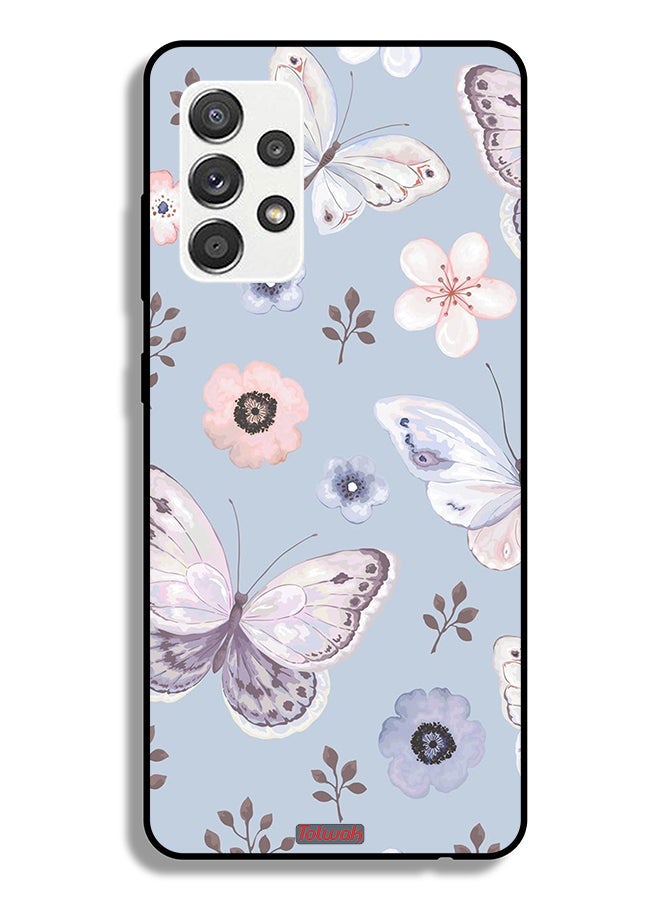 Tolwak Samsung Galaxy A32 5G Protective Case Cover Butterflies And Flowers - Image 1