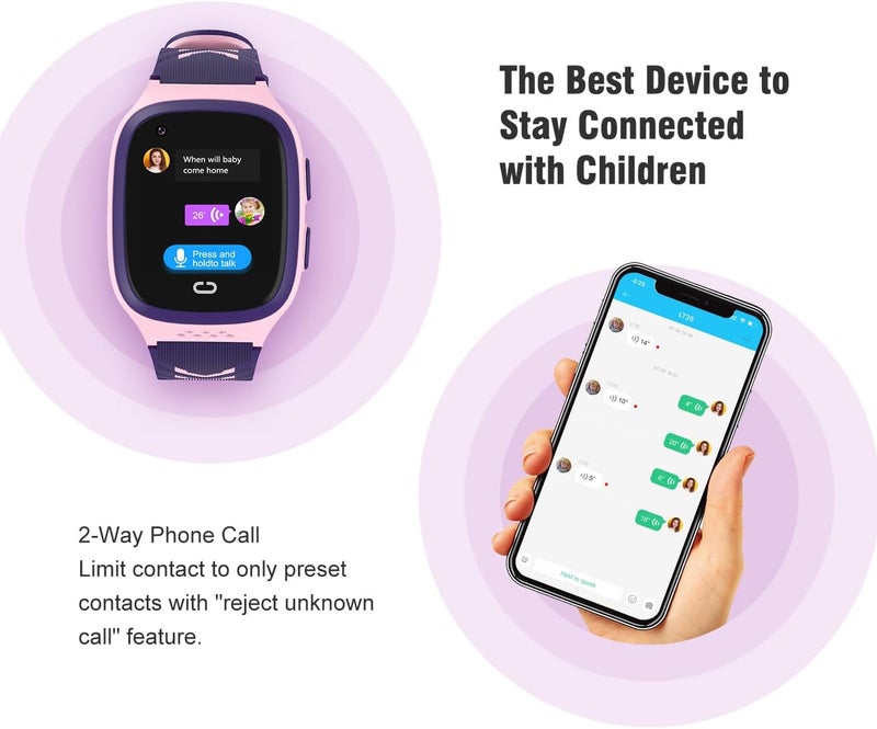 4G Kids Smart Watch GPS Tracker - Smartwatch with Two Way Call Video Calling 7 Puzzle Games Voice Chat SOS School Mode Pedometer Geo-Fence Touch Screen Alarm Clock Smartwatches for Boys Girls - Image 5