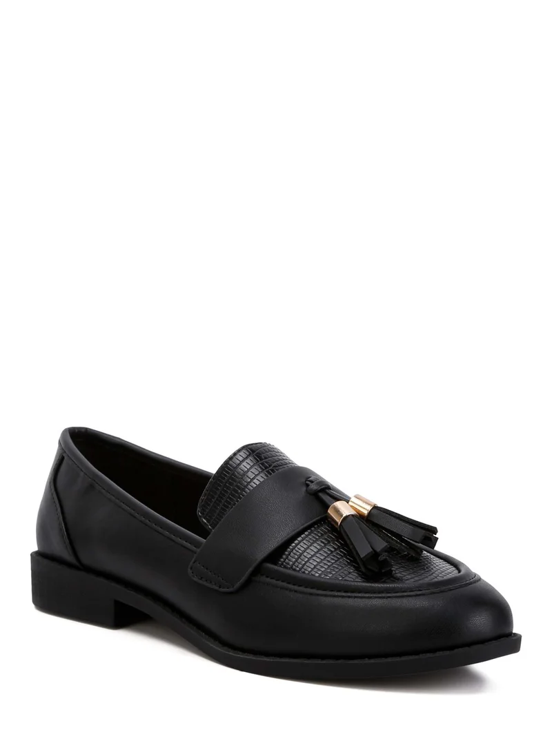 London Rag Tassels Detail Loafers in Black