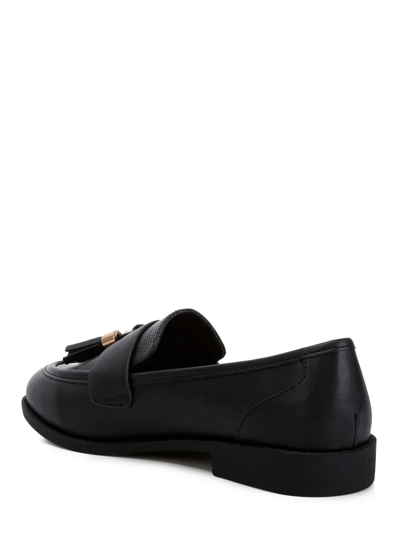 London Rag Tassels Detail Loafers in Black