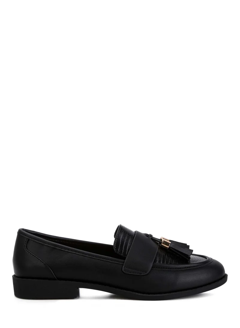 London Rag Tassels Detail Loafers in Black