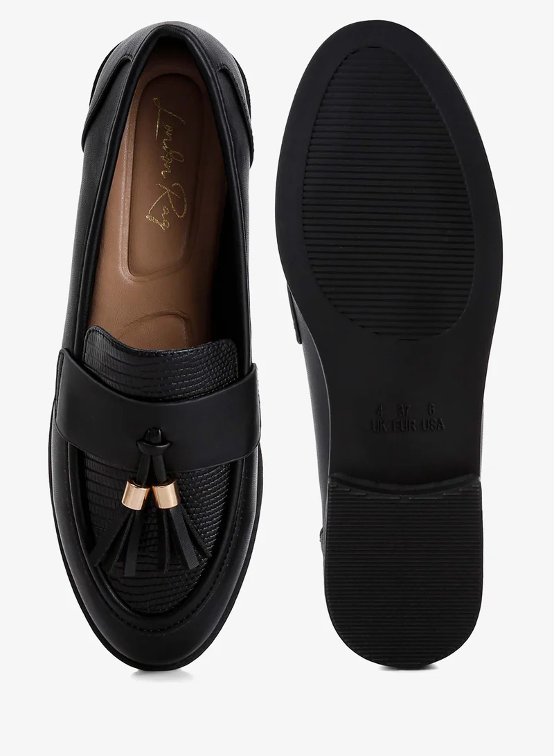 London Rag Black Tassels Detail Loafers in Black for Women | Best Price UAE