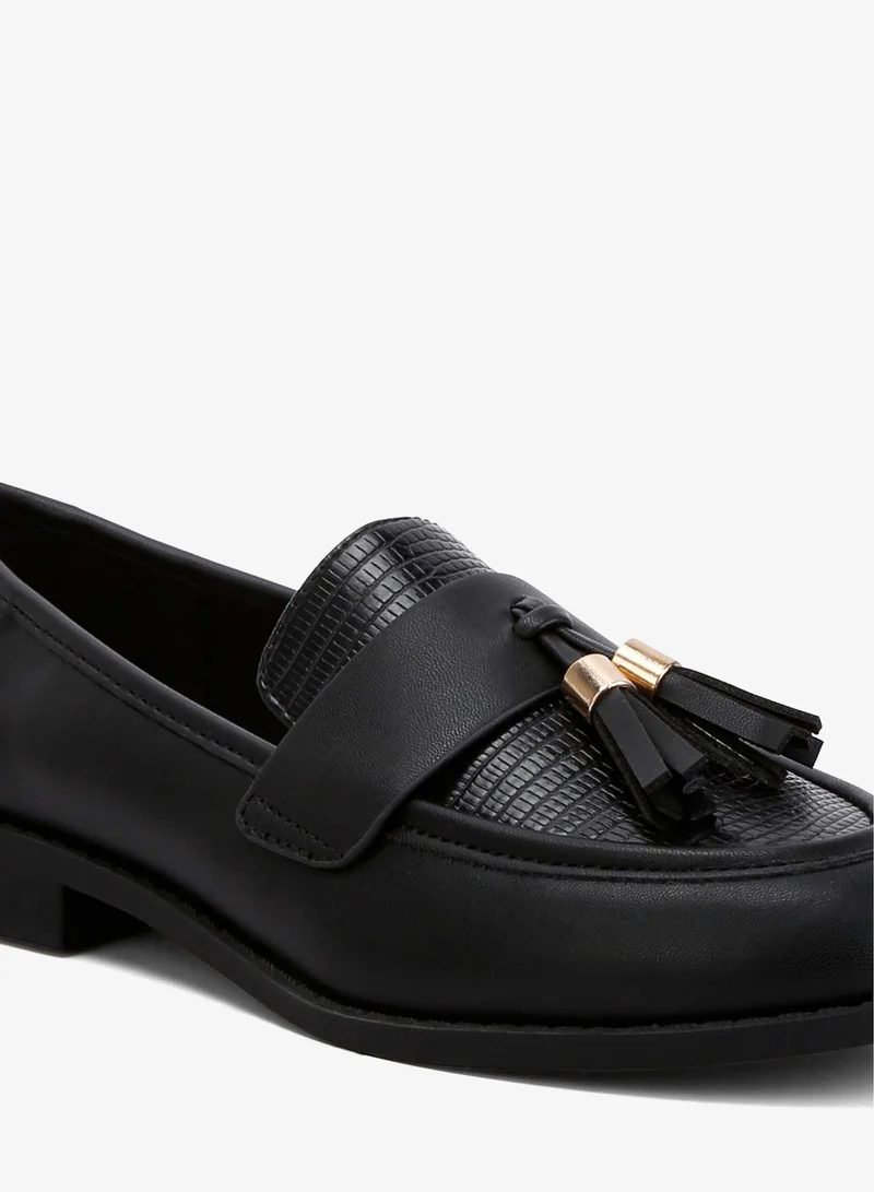 London Rag Black Tassels Detail Loafers in Black for Women | Best Price UAE