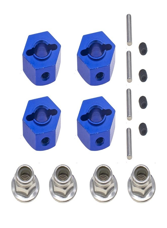 GTHELE Aluminum 12mm Hex Wheel Hubs w/Axle Pins Nuts Replacement of 1654 for RC Traxxas 1/10 Slash 4x4,Stampede 4WD (4-Pack) - Image 2