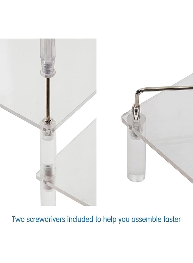 إيروريكس حامل عرض أكريليك شفاف مكون من 3 طبقات، حامل عرض للعطور، حامل عرض كب كيك مكون من 3 طبقات، رف عرض أكريليك منظم وديكور - Image 4