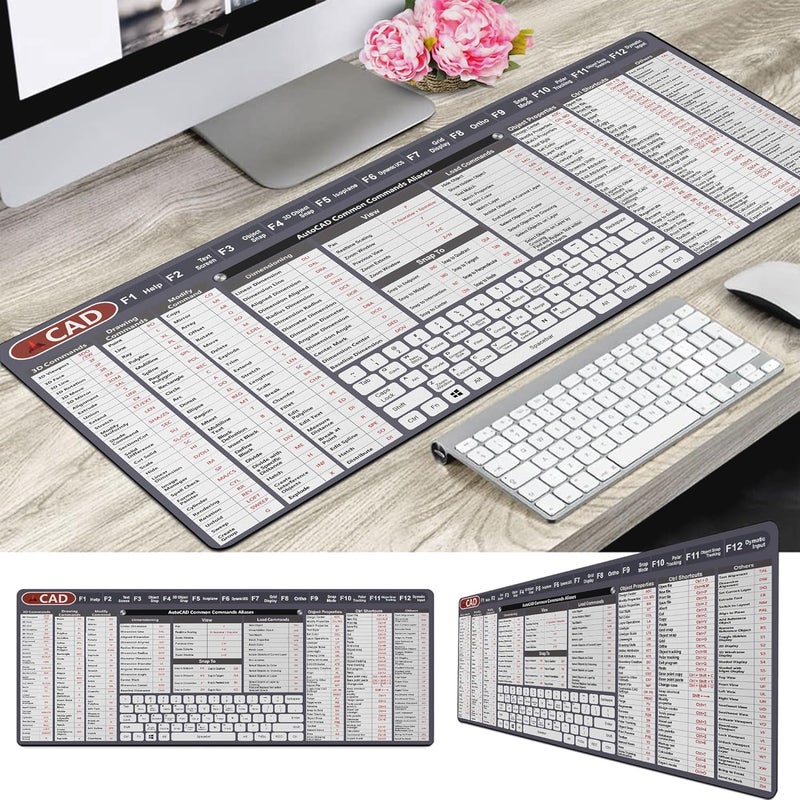 Designfullprint Engineer Architect Gifts Ultimate Auto cad Command Alia SES Shortcuts Mouse Mat, Quick Command Reference for Auto cad Users Mousepad,Gift for Architect Desk Mat Gaming Desk Mat KMH - Image 3