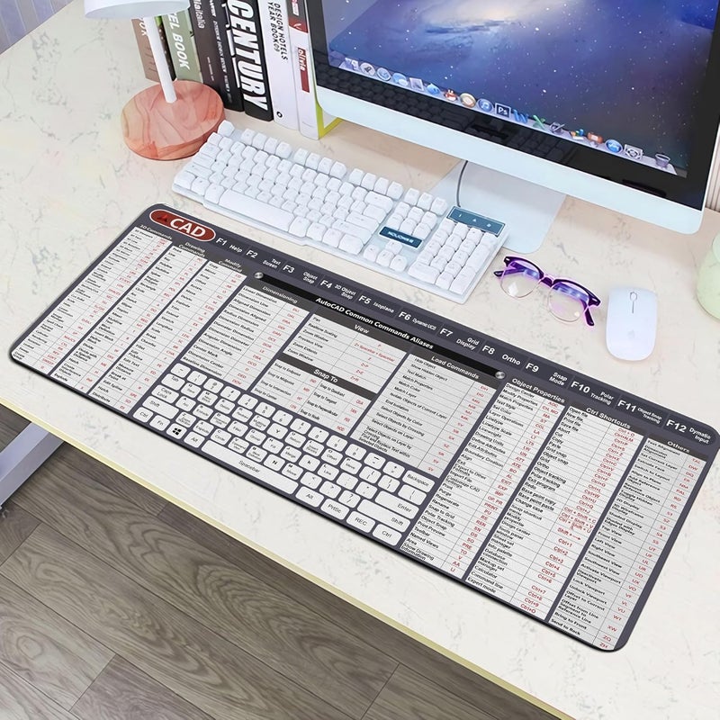 Designfullprint Engineer Architect Gifts Ultimate Auto cad Command Alia SES Shortcuts Mouse Mat, Quick Command Reference for Auto cad Users Mousepad,Gift for Architect Desk Mat Gaming Desk Mat KMH - Image 5