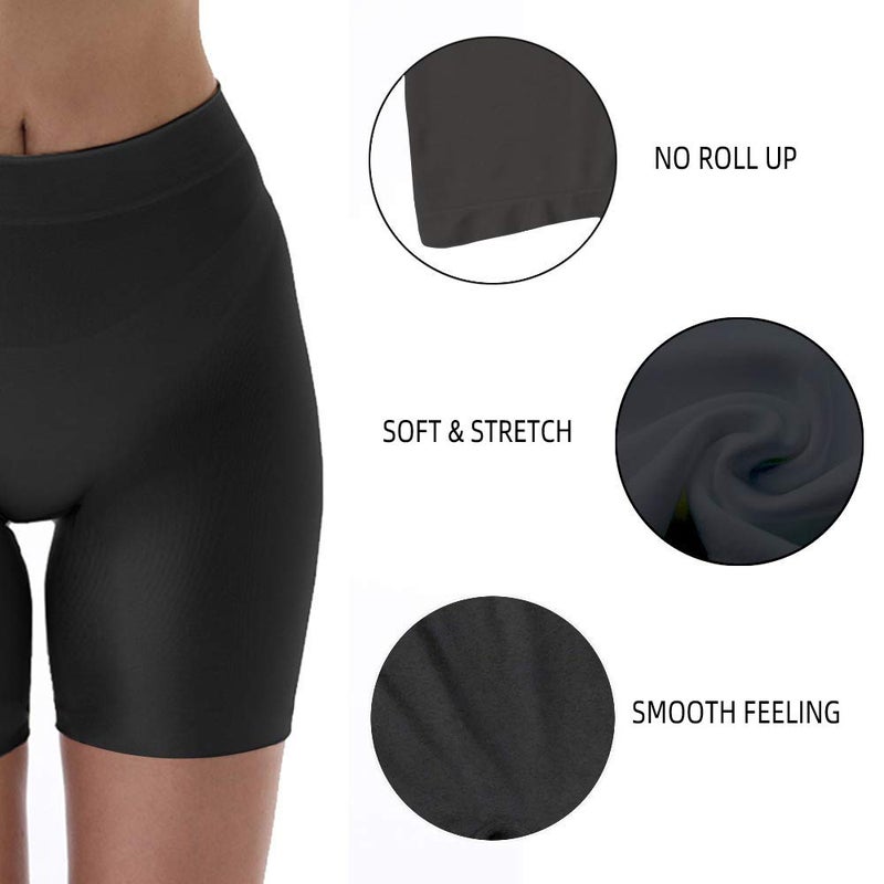 MELERIO Women's Slip Shorts, Comfortable Boyshorts Panties, Anti-chafing Spandex Shorts for Under Dress (Black, 16-18) - Image 4