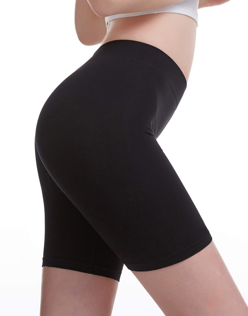 MELERIO Women's Slip Shorts, Comfortable Boyshorts Panties, Anti-chafing Spandex Shorts for Under Dress (Black, 16-18) - Image 2