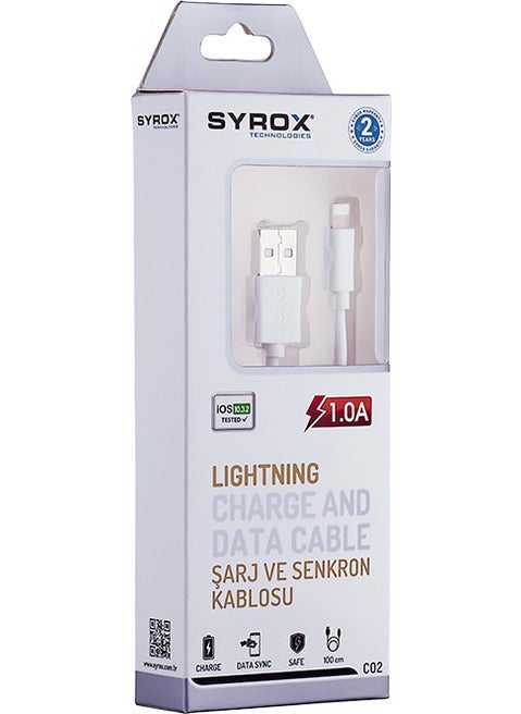 Syrox C02 Lightning 1.0A Charging and Data Cable - 1 m  - Image 2