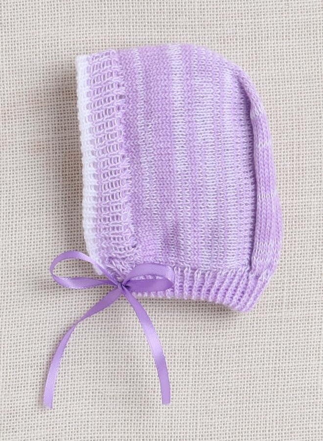 BUMZEE Lavender Baby Girls Full Sleeves Woolen Sweater with Cap & Socks Age - 6-12 Months (Peb10062D-lvd) - Image 4