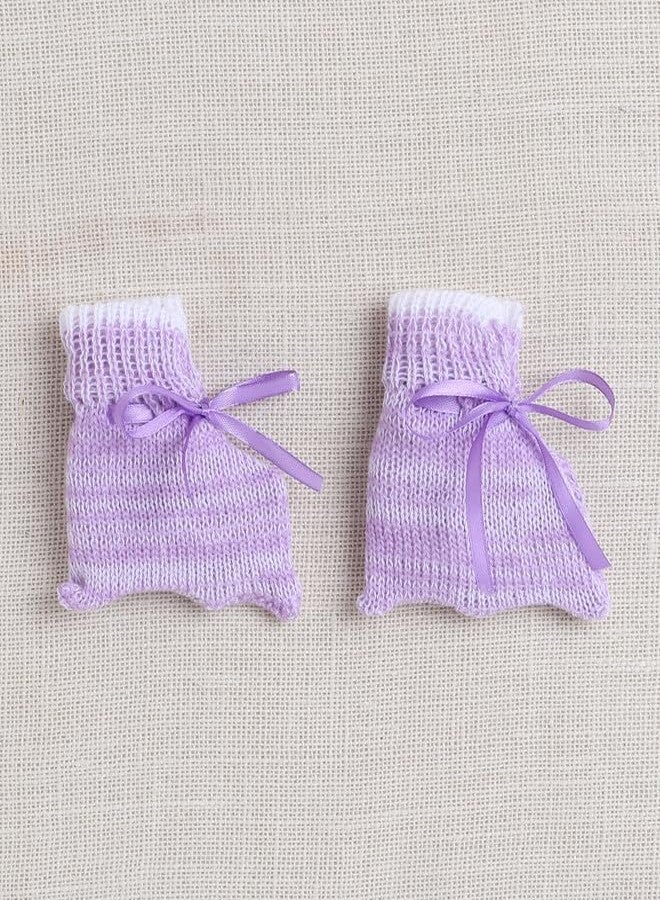 BUMZEE Lavender Baby Girls Full Sleeves Woolen Sweater with Cap & Socks Age - 6-12 Months (Peb10062D-lvd) - Image 5