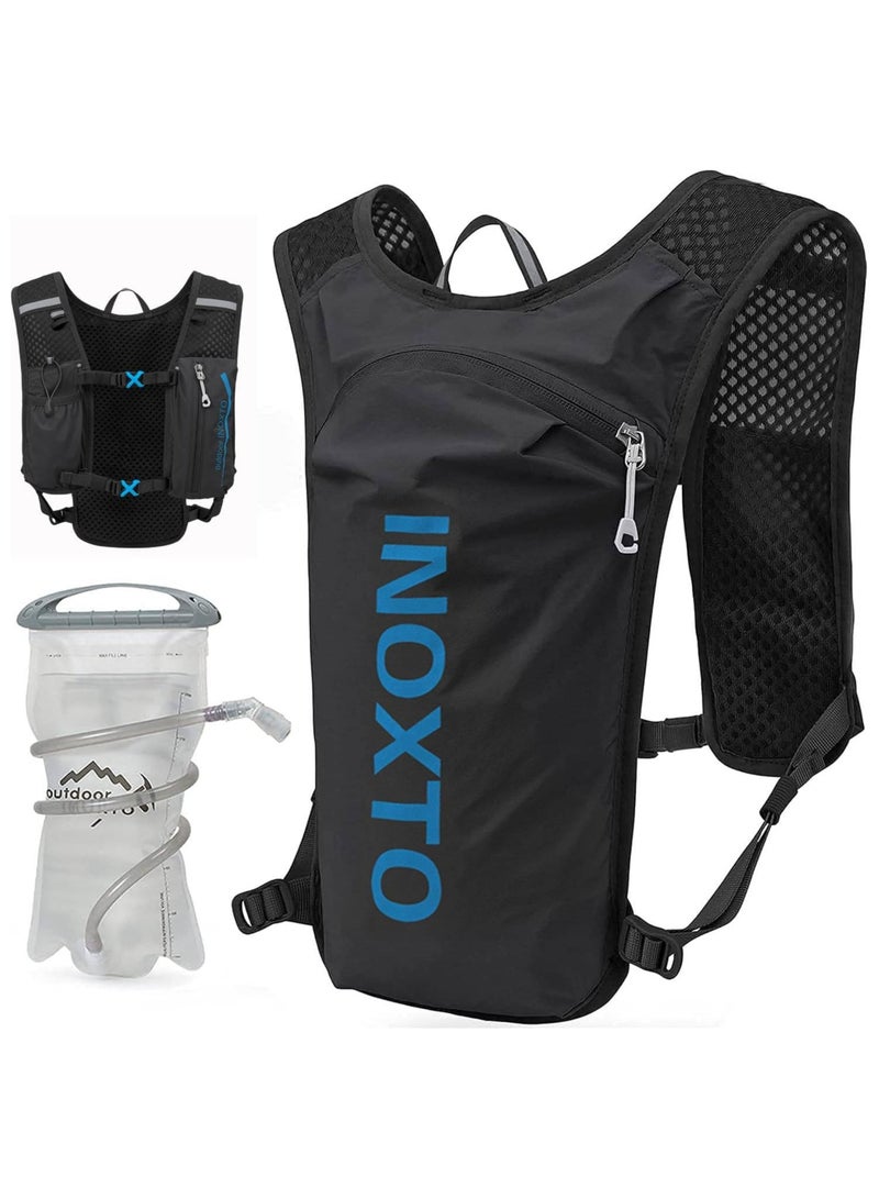 INOXTO Running Hydration Vest Backpack, Lightweight Insulated Pack with 1.5L Water Bladder Bag Daypack for Hiking Trail Running Cycling Race Marathon for Women Men - Image 1